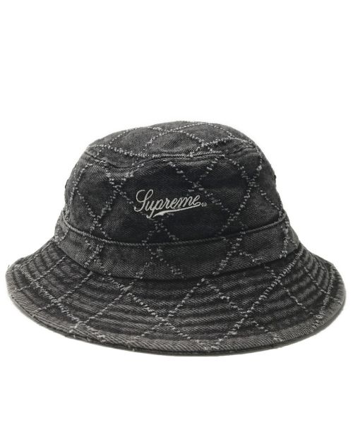 SUPREME（シュプリーム）SUPREME (シュプリーム) 23AW Punched Denim Crusher HAT パンチ デニム クラッシャー ハット ブラックの古着・服飾アイテム