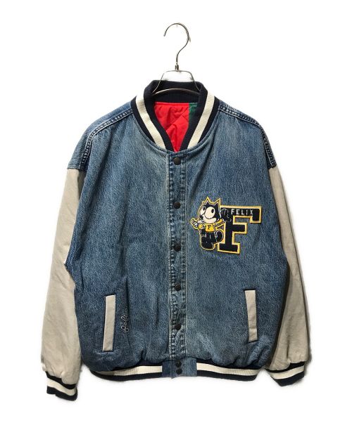 LEVI'S（リーバイス）LEVI'S (リーバイス) FELiX (フィリックス) FELIX THE CAT RV LETTERMAN JACKET PC9-A1243-0000 リバーシブル ブルー サイズ:Lの古着・服飾アイテム