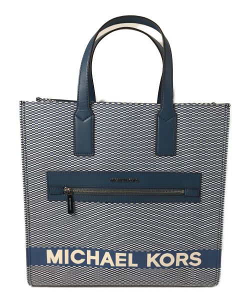 MICHAEL KORS（マイケルコース）MICHAEL KORS (マイケルコース) ロゴキャンバス2WAYバッグ ブルーの古着・服飾アイテム