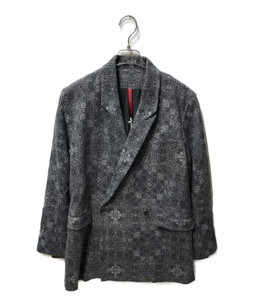 YANTOR（ヤントル）YANTOR (ヤントル) Arabesque peaked lapel Jacket アラベスク ピークド ラペル ジャケット ウール テーラード Y164JK01 グレー サイズ:Mの古着・服飾アイテム