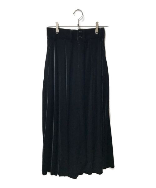 foufou（フーフー）foufou (フーフー) velour flare skirt　ロングスカート ブラック サイズ:1の古着・服飾アイテム