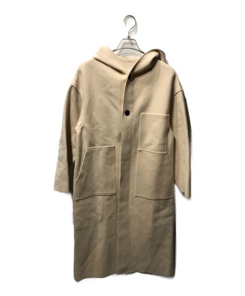 HYKE（ハイク）HYKE (ハイク) MELTON HOODED WORK COAT ベージュ サイズ:1の古着・服飾アイテム