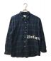 uniform experiment（ユニフォームエクスペリメント）の古着「FLANNEL CHECK GOTHIC LOGO BAGGY SHIRT UE-232003」｜グリーン×ネイビー