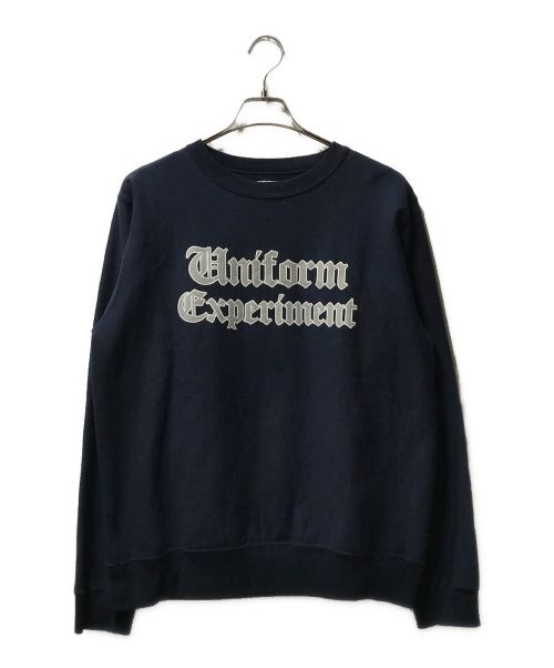 uniform experiment（ユニフォームエクスペリメント）uniform experiment (ユニフォームエクスペリメント) GOTHIC LOGO CREWNECK SWEAT UE-232022 ネイビー サイズ:1の古着・服飾アイテム