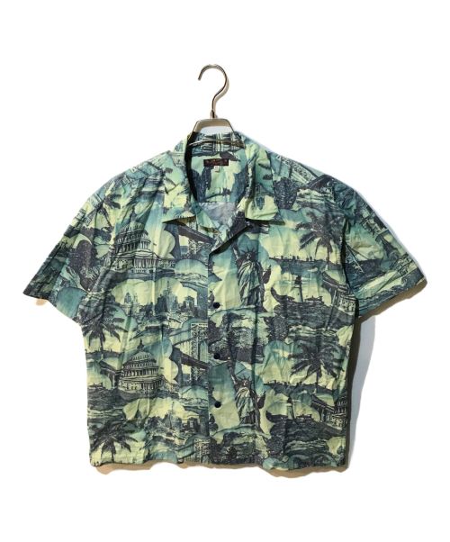 Sun Surf（サンサーフ）Sun Surf (サンサーフ) COTTON TYPEWRITER OPEN SHIRT “BEST VIEW OF NEW YORK アロハシャツ SS39095 ブルー サイズ:XXLの古着・服飾アイテム