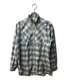 DAIRIKU（ダイリク）の古着「FRILL TURTLE NECK CHECK SHIRT」｜ブルー