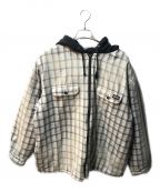 SUPREME×Dickiesシュプリーム×ディッキーズ）の古着「Plaid Hooded Zip Up Shirt」｜ホワイト