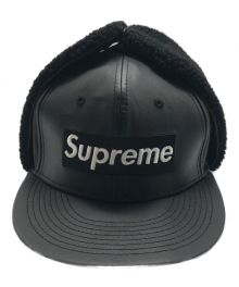 SUPREME×New Era（シュプリーム×ニューエラ）の古着「Leather Earflap Box Logo New Era Cap」｜ブラック