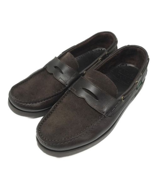 PARABOOT（パラブーツ）PARABOOT (パラブーツ) BEAMS (ビームス) 別注 BARTH スエード デッキシューズ ブラウン サイズ:6 1/2の古着・服飾アイテム