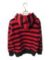 SUPREME (シュプリーム) Striped Pullover Hoodie　07ＡＷ ブラック×レッド サイズ:Ｌ：10000円