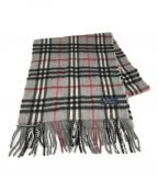 Burberry'sバーバリーズ）の古着「カシミヤ100％チェックマフラー」｜グレー