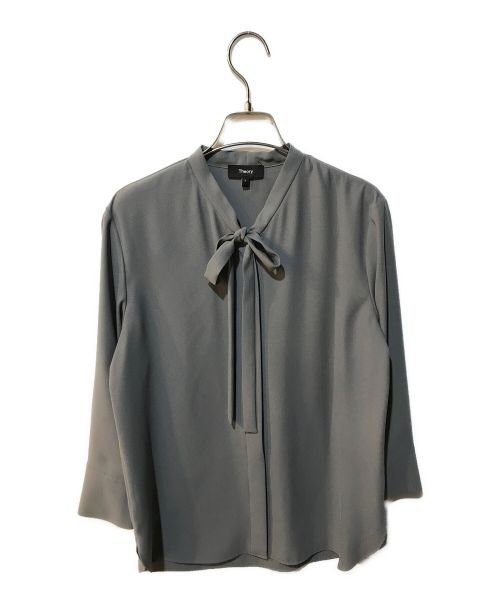 theory（セオリー）theory (セオリー) Prime GGT Tie Blouse 01-3308206 グレー サイズ:Sの古着・服飾アイテム