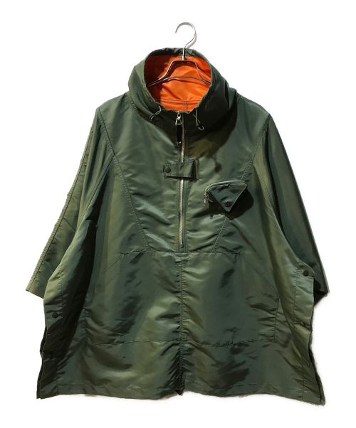 TOGA PULLA（トーガ プルラ）TOGA PULLA (トーガ プルラ) Nylon twill poncho TP241-FA217 グリーン サイズ:36の古着・服飾アイテム