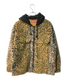 SUPREME（シュプリーム）の古着「Fleece Zip Up Hooded Shirt "Brown Leopard"」｜ベージュ×ブラック