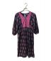 ne quittez pas（ヌキテパ）の古着「Combination Ethnic Print Gather Dress」｜ネイビー