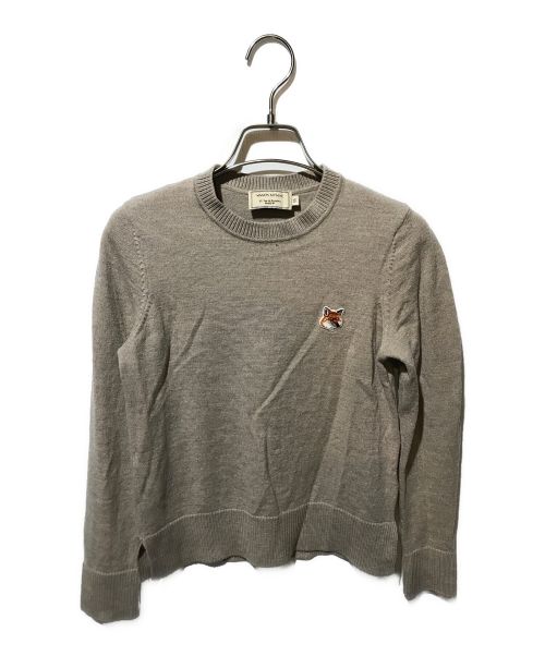 maison kitsune（メゾンキツネ）maison kitsune (メゾンキツネ) R-NECK PULLOVER FOX HEAD PATCH グレー サイズ:XSの古着・服飾アイテム