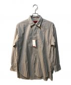 ）の古着「チェックシャツ バンドカラーシャツ 5525-GSH-22101-CH2-NU」｜グレー