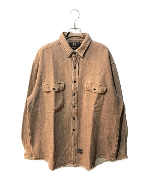 RRL（ダブルアールエル）RRL (ダブルアールエル) ヘリンボーンシャツ 三ツ星タグ ベージュ サイズ:xlの古着・服飾アイテム