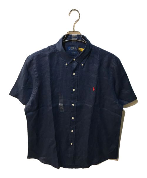 POLO RALPH LAUREN（ポロ・ラルフローレン）POLO RALPH LAUREN (ポロ・ラルフローレン) リネンボタンダウンシャツ ネイビー サイズ:L 未使用品の古着・服飾アイテム