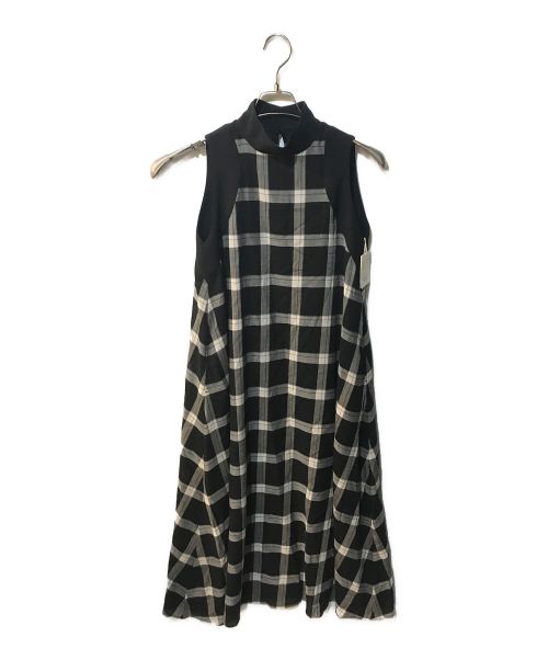 Louren（ローレン）Louren (ローレン) stand collar check dress ブラック サイズ:S 未使用品の古着・服飾アイテム