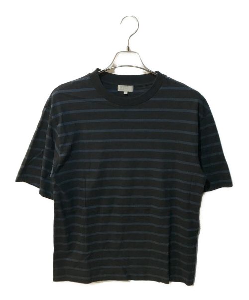 MARGARET HOWELL（マーガレットハウエル）MARGARET HOWELL (マーガレットハウエル) ORGANIC COTTON STRIPE JERSEY ブラック×ブルー サイズ:Mの古着・服飾アイテム