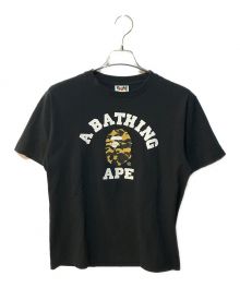 A BATHING APE（アベイシングエイプ）の古着「カモカレッジTシャツ」｜ブラック