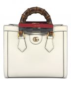 GUCCIグッチ）の古着「ダイアナスモールバンブートートバッグ」｜ホワイト