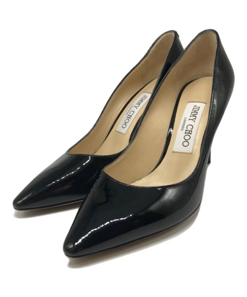 JIMMY CHOO（ジミーチュウ）JIMMY CHOO (ジミーチュウ) ピンヒールエナメルパンプス ブラック サイズ:36 1/2の古着・服飾アイテム