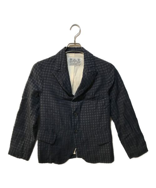 R&D.M.Co-OLDMAN'S TAILOR（オールドマンズテイラー）R&D.M.Co-OLDMAN'S TAILOR (オールドマンズテイラー) GINGHAM CHECK JACKET ネイビー サイズ:Sの古着・服飾アイテム