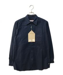 FRANK LEDER×nestrobe confect（フランクリーダー×ネストローブ コンフェクト）の古着「VINTAGE BEDSHEET OLD STYLE SHIRT」｜ネイビー