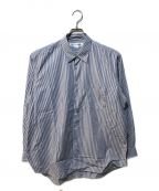 COMME des GARCONS SHIRTコムデギャルソンシャツ）の古着「FOREVER WIDE CLASSIC コットンポプリンストライプレギュラーカラーシャツ」｜ブルー