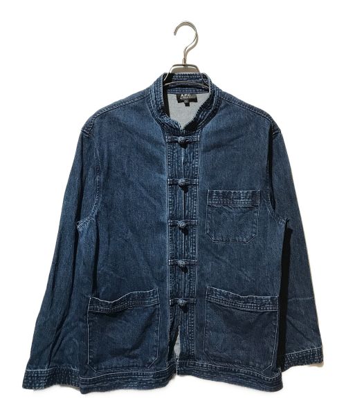 A.P.C.（アーペーセー）A.P.C. (アーペーセー) デニムカンフージャケット インディゴ サイズ:Ｌの古着・服飾アイテム