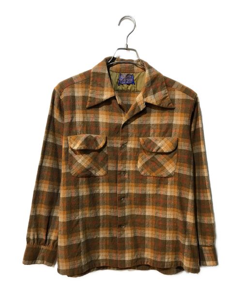 PENDLETON（ペンドルトン）PENDLETON (ペンドルトン) ウールチェックシャツ ブラウン サイズ:Lの古着・服飾アイテム