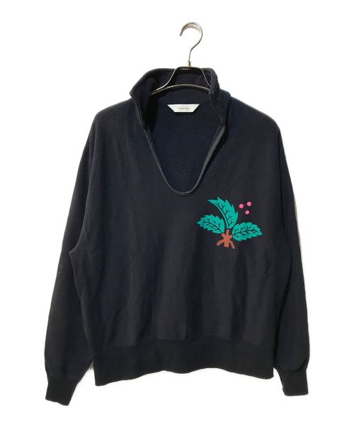 SASQUATCHfabrix.（サスクワッチファブリックス）SASQUATCHfabrix. (サスクワッチファブリックス) CYANOTYPES SKIPPER SWEATSHIRT ネイビー サイズ:XLの古着・服飾アイテム