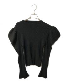 HER LIP TO（ハーリップトゥ）の古着「Volume-Sleeve Glitter Knit Top」｜ブラック