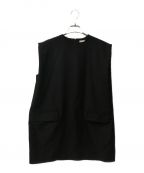 CLANEクラネ）の古着「SLEEVELESS LONG COCOON TOPS」｜ブラック