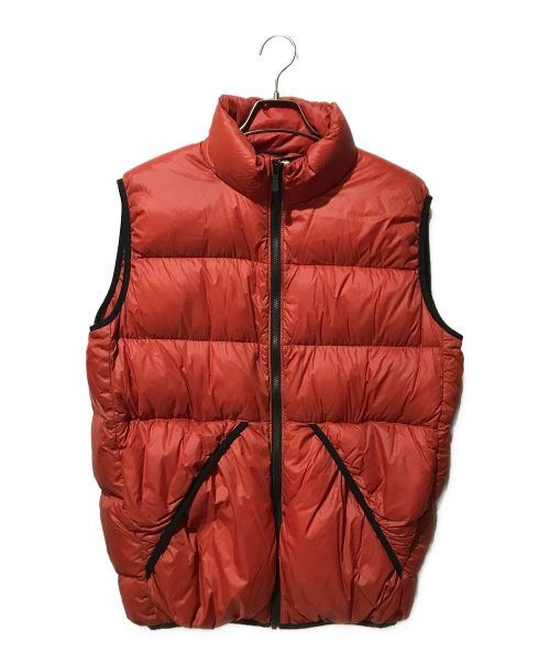 FIRST DOWN（ファーストダウン）FIRST DOWN (ファーストダウン) DOWN VEST NYLON TAFFETA レッド サイズ:Lの古着・服飾アイテム