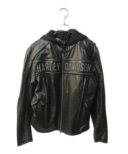 HARLEY-DAVIDSON（ハーレーダビッドソン）HARLEY-DAVIDSON (ハーレーダビッドソン) RIDING GEAR レザージャケット ブラック サイズ:Lの古着・服飾アイテム