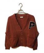 POP TRADING COMPANYポップトレーディングカンパニー）の古着「Pop Big P Cardigan Sweat」｜ブラウン