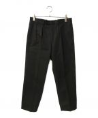 BEAMS F×BERNARD ZINSビームスエフ×ベルナール ザンス）の古着「2 PLEATS COTTON TWILL TROUSERS」｜ブラック