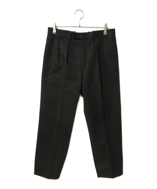 BEAMS F（ビームスエフ）BEAMS F (ビームスエフ) BERNARD ZINS (ベルナール ザンス) 2 PLEATS COTTON TWILL TROUSERS ブラック サイズ:42の古着・服飾アイテム