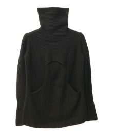 RICK OWENS（リックオウエンス）の古着「ポケットデザインハイネックニット」｜ブラック