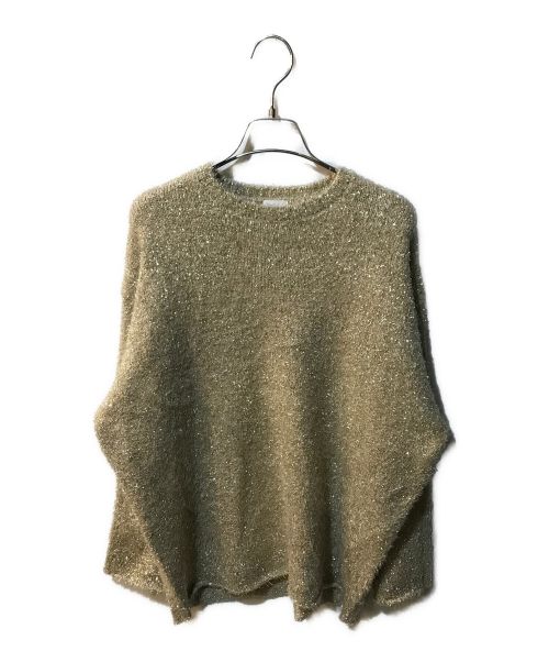 MANOF（マノフ）MANOF (マノフ) SHAGGY LAME KNIT TOPS ベージュ サイズ:Freeの古着・服飾アイテム