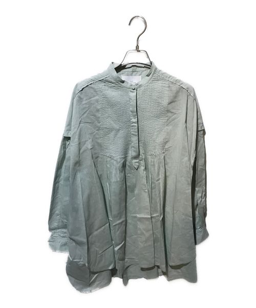 KALANCHOE（カランコエ）KALANCHOE (カランコエ) Cotton Silk Pintuck Long Sleeve Shirts グリーン サイズ:Freeの古着・服飾アイテム