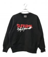 SUPREME (シュプリーム) YOHJI YAMAMOTO (ヨウジヤマモト) CREWNECK SWEATSHIRT ブラック サイズ:L