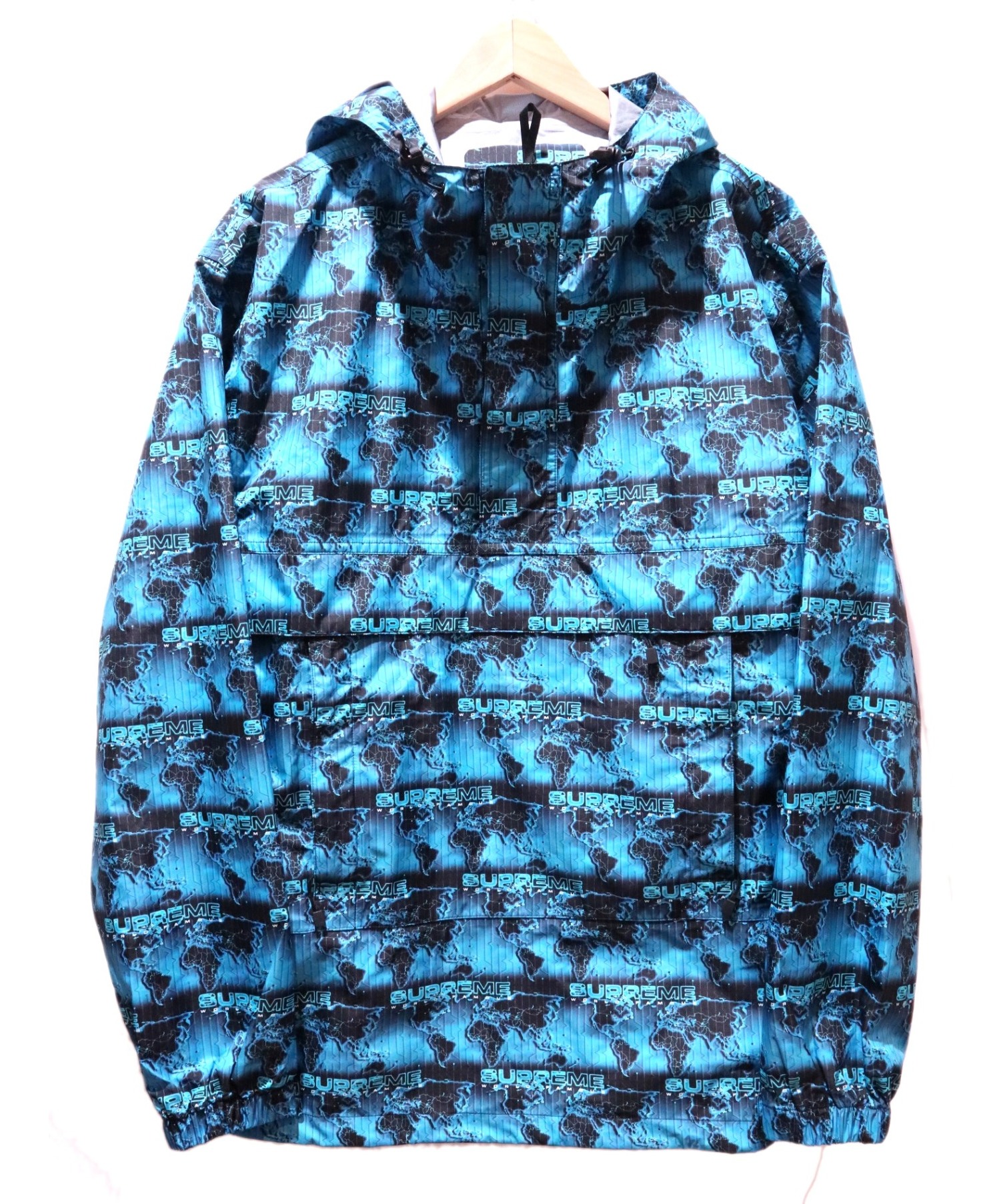 supreme world famous taped seam hooded pullover pullover blue