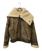 PERVERZEパーバーズ）の古着「Bias Collar Shearling Mouton Coat」｜ブラウン