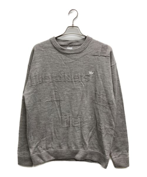 Liberaiders（リベレイダース）Liberaiders (リベレイダーズ) ACQUARD LOGO CREWNECK SWEATER グレー サイズ:Mの古着・服飾アイテム