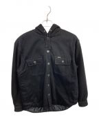 SUPREMEシュプリーム）の古着「fleece hooded denim shirt(フリース フーディー デニム シャツ)」｜ブラック