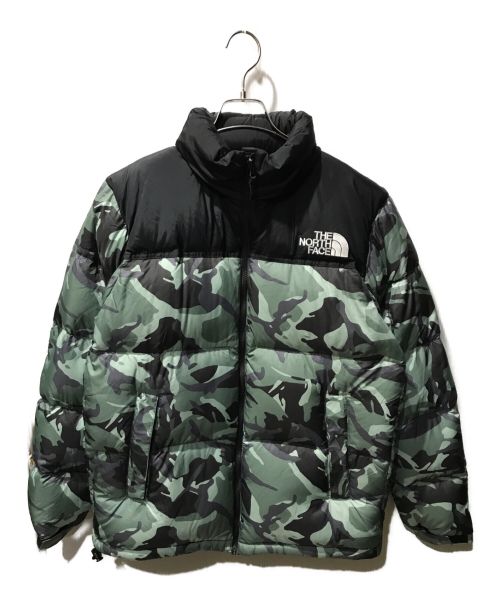 THE NORTH FACE（ザ ノース フェイス）THE NORTH FACE (ザ ノース フェイス) Novelty Nuptse Jacket ブラック×グリーン サイズ:XLの古着・服飾アイテム